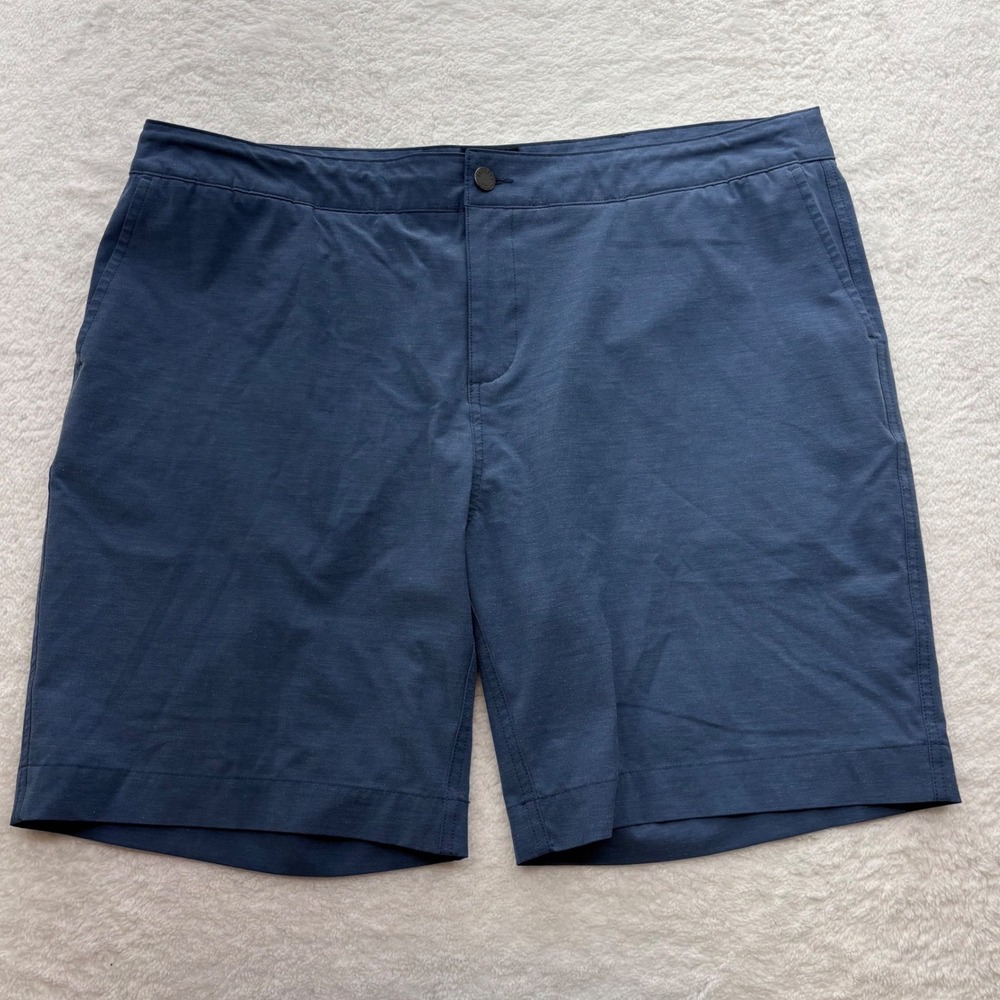 Faherty All Day Shorts Mens 42 Blue Heather Hybrid Stretch Chino
